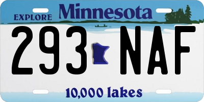 MN license plate 293NAF