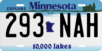 MN license plate 293NAH
