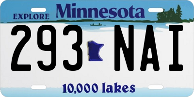 MN license plate 293NAI