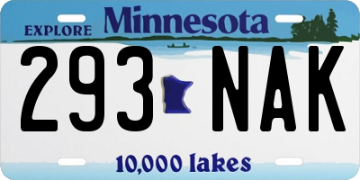 MN license plate 293NAK