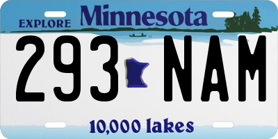 MN license plate 293NAM