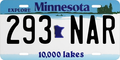 MN license plate 293NAR