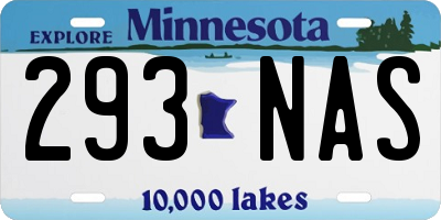 MN license plate 293NAS