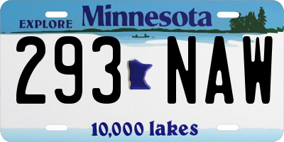 MN license plate 293NAW