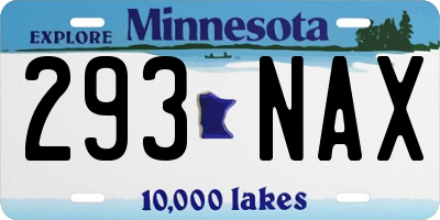 MN license plate 293NAX