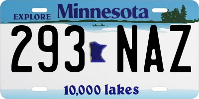 MN license plate 293NAZ