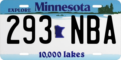 MN license plate 293NBA