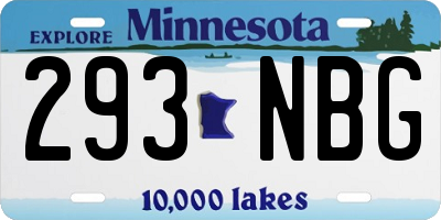 MN license plate 293NBG