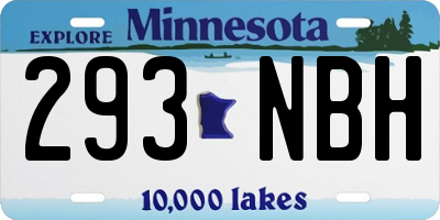 MN license plate 293NBH