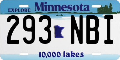 MN license plate 293NBI