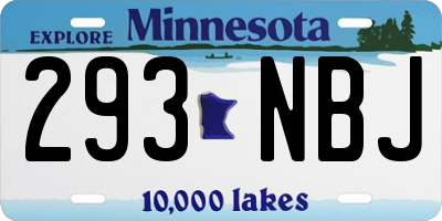 MN license plate 293NBJ