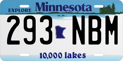 MN license plate 293NBM