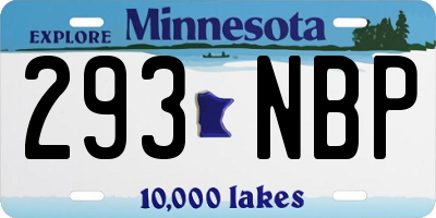 MN license plate 293NBP