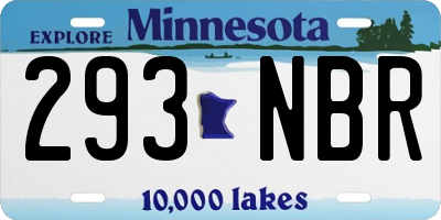 MN license plate 293NBR