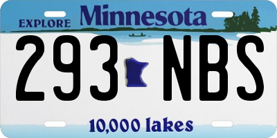 MN license plate 293NBS