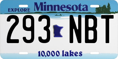 MN license plate 293NBT