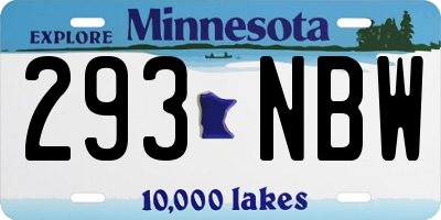 MN license plate 293NBW