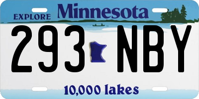 MN license plate 293NBY