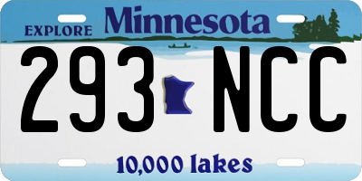 MN license plate 293NCC