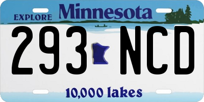 MN license plate 293NCD