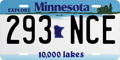 MN license plate 293NCE