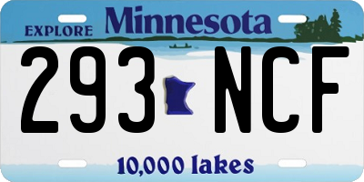 MN license plate 293NCF