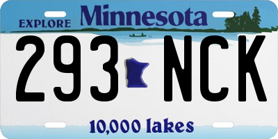 MN license plate 293NCK