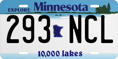 MN license plate 293NCL