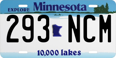 MN license plate 293NCM