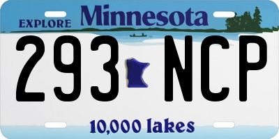 MN license plate 293NCP