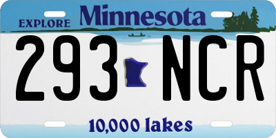 MN license plate 293NCR