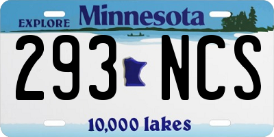 MN license plate 293NCS