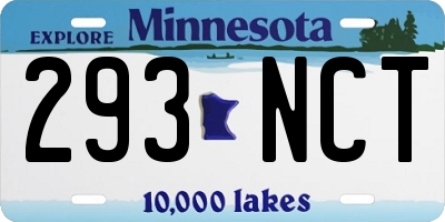MN license plate 293NCT