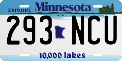 MN license plate 293NCU