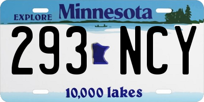 MN license plate 293NCY