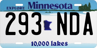 MN license plate 293NDA