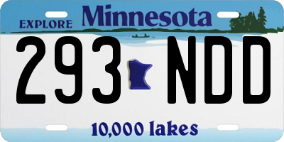 MN license plate 293NDD