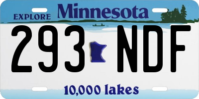 MN license plate 293NDF