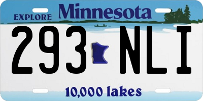 MN license plate 293NLI