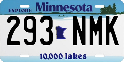 MN license plate 293NMK