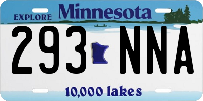 MN license plate 293NNA