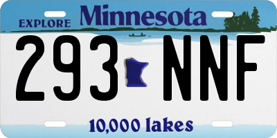 MN license plate 293NNF