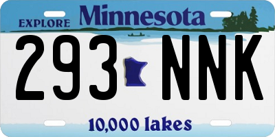 MN license plate 293NNK