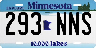 MN license plate 293NNS