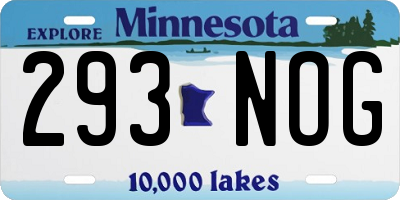 MN license plate 293NOG
