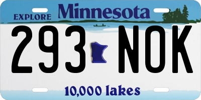 MN license plate 293NOK