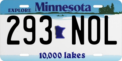 MN license plate 293NOL