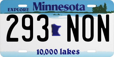 MN license plate 293NON