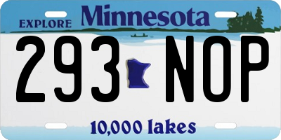 MN license plate 293NOP
