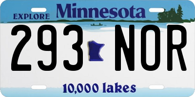 MN license plate 293NOR
